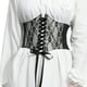 thumbnail image 1 of Gibobby Vestidos de noche Cinturón de corsé para mujer Tops con cordones Cinturón sin tirantes Underbust Corset Bustier Sheer Mesh Cincher Cinturón ancho(Negro,Talla única), 1 of 5
