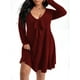 thumbnail image 1 of Vestido de manga larga para mujer Mini vestido con cuello en V y talla grande Romacci Vestido, 1 of 7