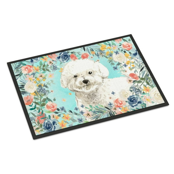 Carolines Treasures CK3435JMAT Bichon Frise Door Mat Indoor Rug or Outdoor Welcome Mat 24x36 Doormat 36"L x 24"W