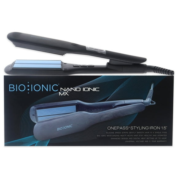Plancha de pelo Onepass Nanoionic MX de Bio Ionic para mujer, color negro, 1,5 pulgadas Bio Ionic Bio Ionic Plancha alisadora 1.5 Inch