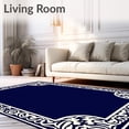 thumbnail image 2 of ODIKA 5'x7' Machine Washable Non-Slip Area Rug, Ocean Wave Scrollwork Damask Motif Traditional Ornamental Border High Traffic Rug with Pad, Blue, 550224, 2 of 8