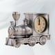 thumbnail image 3 of Reloj despertador con forma de locomotora antigua, modelo de plástico, reloj despertador, decoración creativa de escritorio (plata), 3 of 5