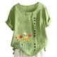 thumbnail image 1 of Vestidos Casuales Para Mujer, Blusas De Mujer De Moda Camiseta informal de verano con cuello redondo, manga corta y botones estampados para mujer, 1 of 4