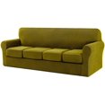 thumbnail image 1 of 2024 Sofa Cover with Separate Cushion Slipcover Stretch Checks (Sofa  Wine), 1 of 7