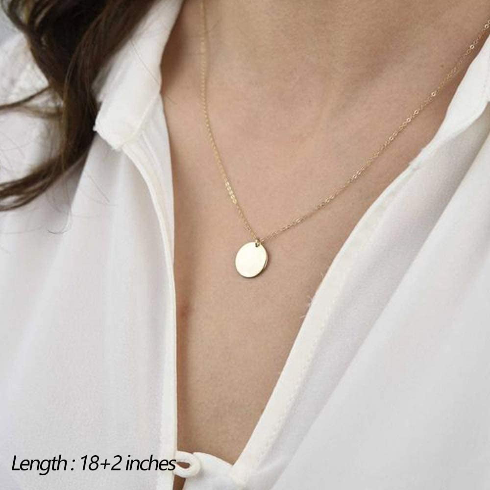 QWZNDZGR 14K Gold Plated Dainty Pendant Necklace, Layering Necklaces