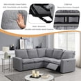 thumbnail image 3 of Power Recliner Chair, Symmetrical L-Shaped Modular Sectional Sofa Couch with USB Port, Home Theater Seating Chair 5-Seater Corner Sofa for Home Office Living Room, Gray, 3 of 9