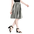 thumbnail image 4 of INSPIRE CHIC Women's Stripes Button Front Elastic Back A Line Midi Skirt 2XL White Black, 4 of 8