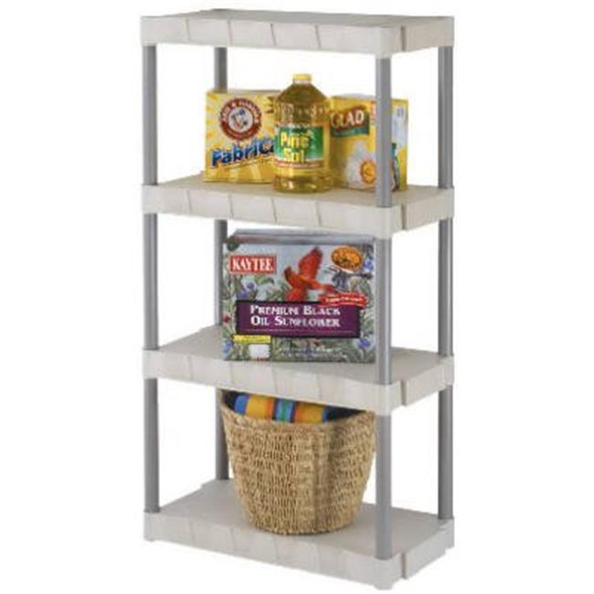 931402 Durashelf 4 Shelf Taupe Interlockable Plastic Shelving Unit