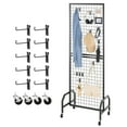 thumbnail image 1 of VEVOR Grid Wall Panel 1.9 x 5.4 ft Wire Display Rack with Wheels and 10 Hooks, 1 of 9