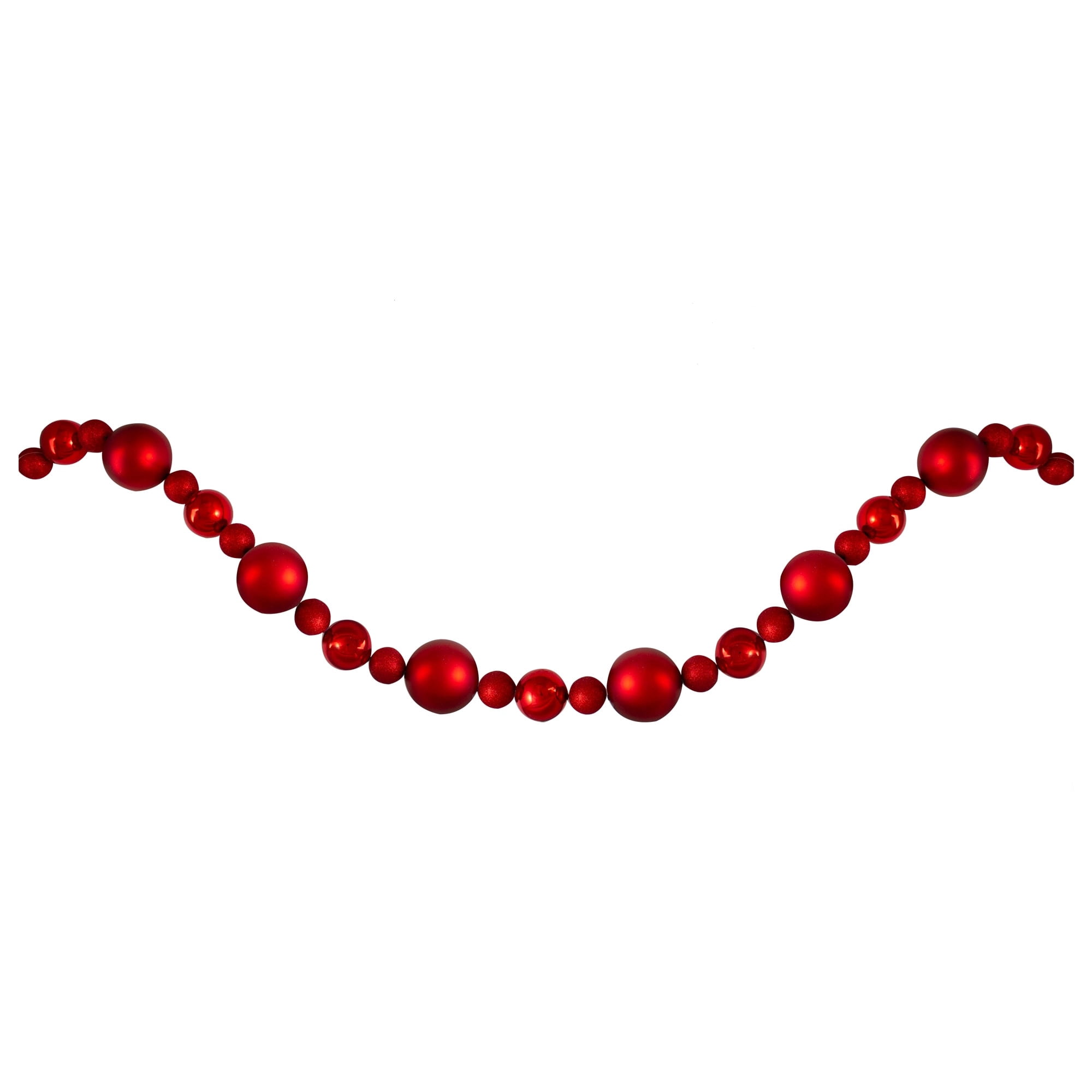 6' Shatterproof Ball Artificial Christmas Garland - Unlit Red Green Burgundy and Gold