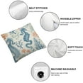 thumbnail image 4 of Nawypu Nautical Coastal Pillow Covers Set of 2 Coral Seashell Starfish Seahorse Beach Decorative Throw Pillows Summer Ocean Pillowcase Square Cushion Cover Decor for Home Couch Bed Soft, 4 of 6