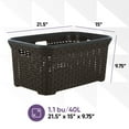 thumbnail image 2 of Superio  Large Wicker Laundry Basket with Cutout Carry Handles - Capacity: 50l Brown, 2 of 9