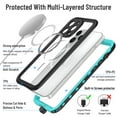 thumbnail image 3 of Waterproof Magnetic Case for iPhone 14 Pro Max Compatible with Wireless Charging Shockproof Protective Cover with Screen Protector (6.7" Blue), 3 of 13