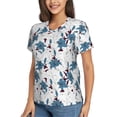 thumbnail image 2 of Wukai Lilies Flowers Classic V-Neck T-Shirt for Women: Comfortable, Stylish, and Versatile Wardrobe Essential-XX-Large, 2 of 7
