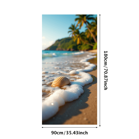 LUUFILx Vibrant Beach Scene Banner with Palm Trees Airplane and Waves Summer Theme Backdrop Decorations Party Supplies Photography Props Beach Party Vacation Decor Happy Gathering