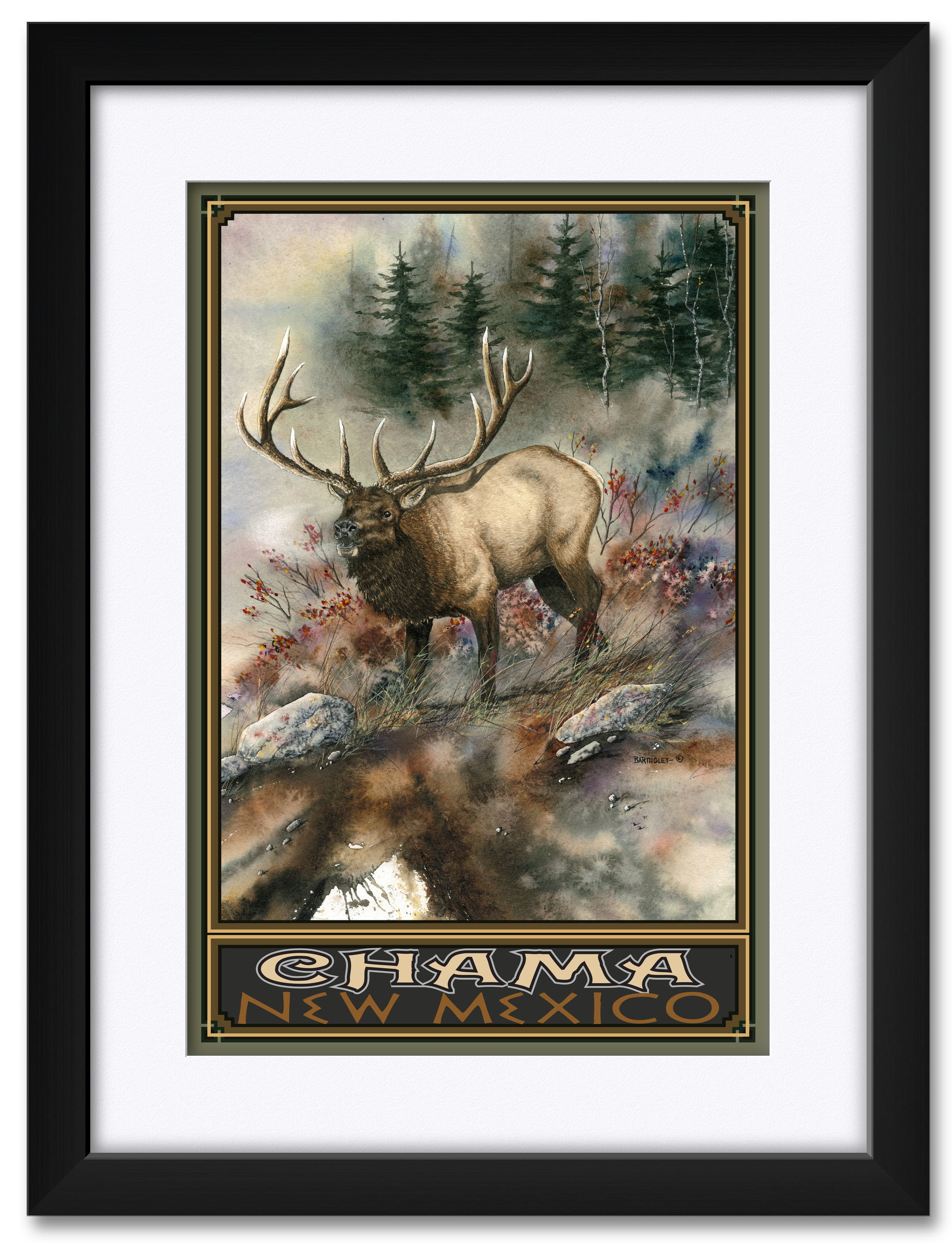 Chama New Mexico Framed & Matted Art Print by Dave Bartholet. Print Size 12" x 18" Framed Art