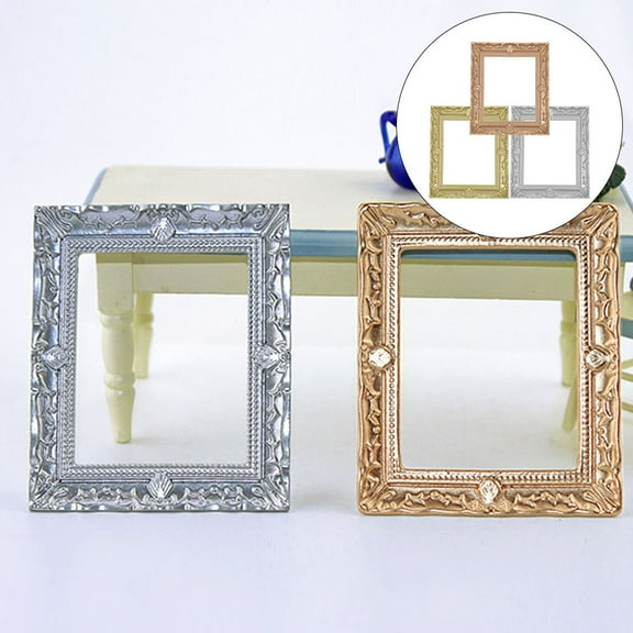 Masteelf Assorted Mini Photo Frames for Doll House Decor Resin Picture Frames for DIY Crafts Set of 6