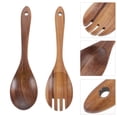 thumbnail image 3 of 2Pcs Wooden Spoon and Fork Set Brown Flat for Kitchen Cutlery Sets Ecofriendly, 3 of 8