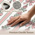 thumbnail image 6 of ODIKA 4'x6' Washable Area Rug Pet Friendly, Non-Shedding Floral Stripe With Vintage Ribbon And Rosebud Rows Coquette Bow Refined for Bedroom, Reading Nook, 6 of 7