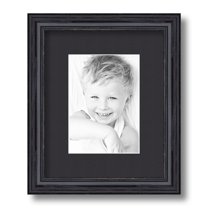 ArtToFrames 9x11" Matted Picture Frame with 5x7" Single Mat Photo Opening Framed in 1.25" Black Stain on Solid Red Oak and 2" Black Mat (FWM-4083-9x11)