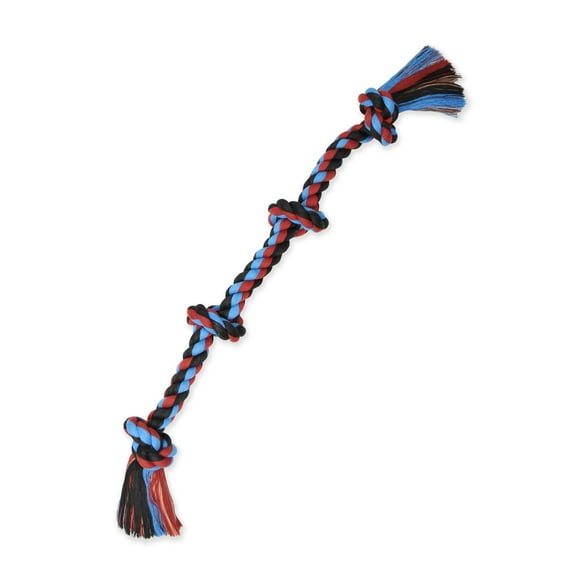Mammoth Flossy Chews Cottonblend 4 Knot Tug Rope Dog Toy, Extra-Large, 31", Assorted Colors