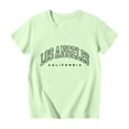 thumbnail image 3 of Shirts for Girls Cute Cartoon Print Crew Neck Short Sleeve T-Shirt Cool Children's Shirts Mint Green,12-13Y, 3 of 3