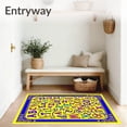 thumbnail image 3 of ODIKA 3'x5' Machine Washable Non-Slip Area Rug, Whirlwind Letter Parade with Floating Numbers and Artistic Borders High Traffic Rug, Yellow, 694280, 3 of 7