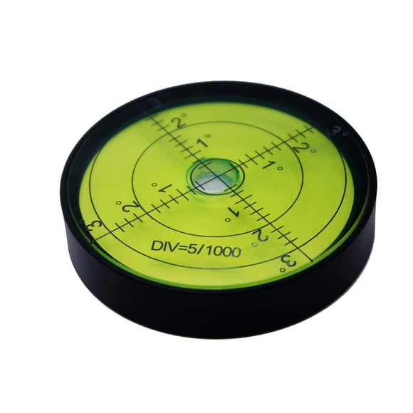 Nivelador horizontal de aluminio de alta precisión para nivelar burbujas, circular, 2.4 pulgadas y 60 mm (negro, verde)