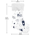 thumbnail image 2 of Coolnut 17.7 Inch Christmas Stockings, 2 PCS Space Pattern Presonalized Large Stocking Sock for Family Holiday Xmas Party Decorations, 2 of 7