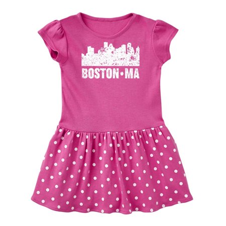 

Inktastic Boston Massachusetts City Skyline with Grunge Gift Baby Girl Dress