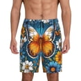 thumbnail image 2 of Picia Spring Butterfly Flowers Pajama Shorts for Men, Men's Pajama Bottoms, Sleepwear,Short Pajama Pants-Large, 2 of 9
