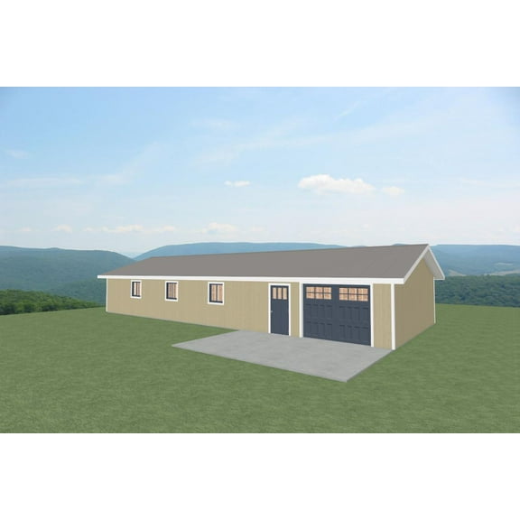 60’x24’ Garage Blueprints – Large Detached Garage Plans for Workshop or Storage