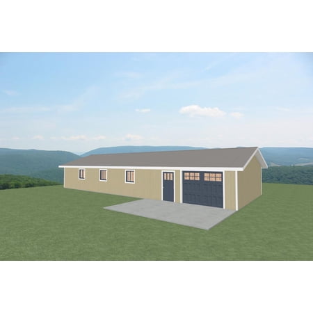 60’x24’ Garage Blueprints – Large Detached Garage Plans for Workshop or Storage
