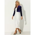 thumbnail image 4 of Unique Bargains Women's Halloween Costume Velvet Shrugs Open Front Cropped Bolero Jacket S Purple, 4 of 6