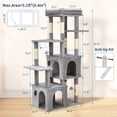 thumbnail image 2 of Heavy Duty 61" Multi-Level Cat Tree Tower for Large Indoor Cats & Maine Coons, Extra-Large Perch, 2 Spacious Condos, Natural Sisal Scratching Posts, Play Toys, 2 of 8