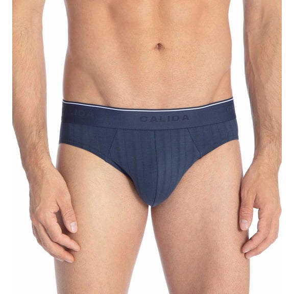 Men's Calida 21986 Pure & Style Quick Dry Pima Cotton Brief (Indigo Mood L)