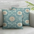 thumbnail image 3 of Nawypu Floral Decorative Throw Pillowcases Soft Flower Floral Damask Pattern Throw Pillow Covers Royal Victorian Pattern Pillow Cases Cushion Covers Room Decorations Blue Cushion Case, 3 of 5
