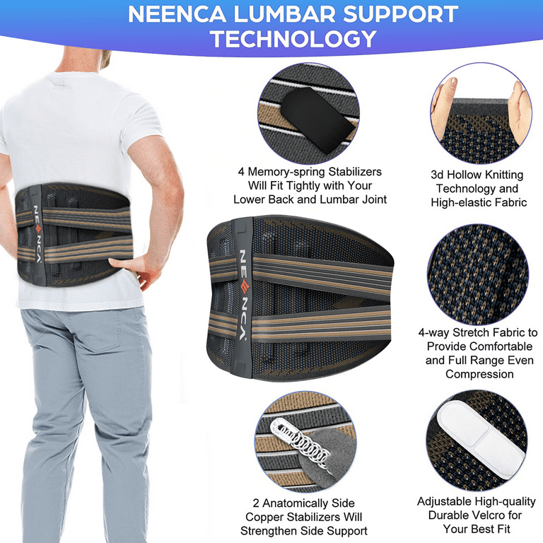 NEENCA Back Braces for Lower Back Pain Relief, Back Support Belt for Men  Women, Breathable Lumbar Support Belt for Herniated Disc Sciatica-XL 