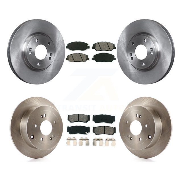 Transit Auto Front Rear Disc Brake Rotors and Semi-Metallic Pads Kit for Car 2007-2009 Hyundai Santa Fe K8S-101371
