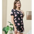 thumbnail image 2 of Doublju Women's Short Sleeve Round Neck Pajama Sleepwear 2 pcs Set (Plus Size Available), 2 of 5