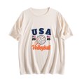 thumbnail image 2 of Volleyball 2026  Women Shirt USA Volleyball Match Season Jersey Game Day T-Shirt Funny Graphic Short Sleeve Shirt Apricot M, 2 of 6