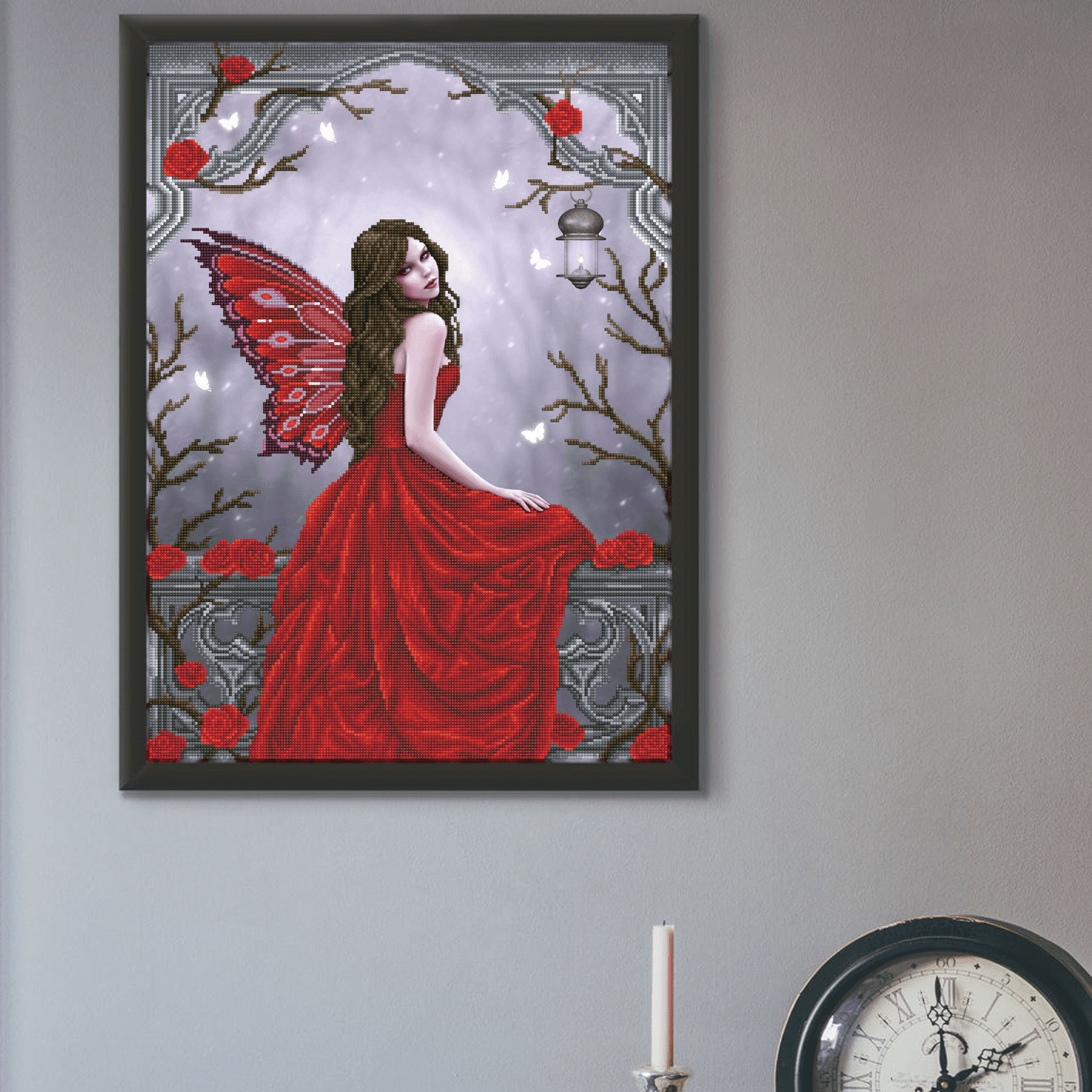 Diamond Dotz Winter Rose Fairy Diamond Painting Kits for Adults - Diamond Art Kits a Relaxing Creative Craft Kit with Dotz Gems 20.5x26.8