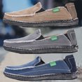 thumbnail image 2 of 4 Colors Raw Edge Canvas Slip-On Hand Stitched Casual Loafers, 2 of 4