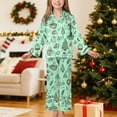 thumbnail image 2 of Gubotare Kids Christmas Pajamas Girls Girls 2-piece Snug-fit Holiday Pajama Set, Soft & Cute for Kids Size 7-8 (Green,7-8 Years), 2 of 9
