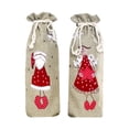 thumbnail image 1 of 2pcs Tema de Navidad Tinto Botella de Vino Mangas Botella de vino Bolsillo de cordón, 1 of 6