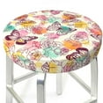 thumbnail image 3 of Naloa Butterflies and Roses Round Bar Stool Cushion Cover 12-14 inch, Fits Kitchen, Office, Restaurant Chairs - 14 inch, 3 of 7
