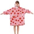 thumbnail image 3 of Kids Oversized Wearable Blanket Hoodie Sweatshirt with Deep Pockets for Boys Girls One Size 4-14 Strawberry, 3 of 6