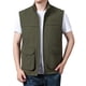 thumbnail image 1 of pstuiky Camisetas interiores de tirantes para hombre, Chaqueta de trabajo sin mangas con cuello alto, bolsillos múltiples y cremallera para hombre Chaleco para hombre xl, 1 of 3