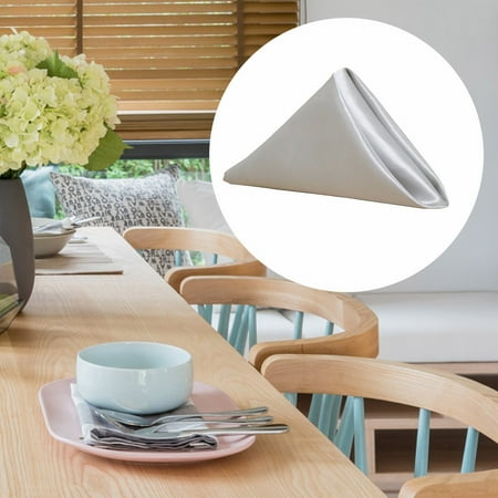 

NIUREDLTD Banquet Decoration Napkins High End Hotel Wedding Polyester Napkins Placemats Fabric Satin Napkins 10 Pack 20 Inch