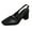 Black, variant on Black Ladies Closed Toe Chunky Heel Sandals Square Toe Solid Color Casual Fashionable High Heels For Women
